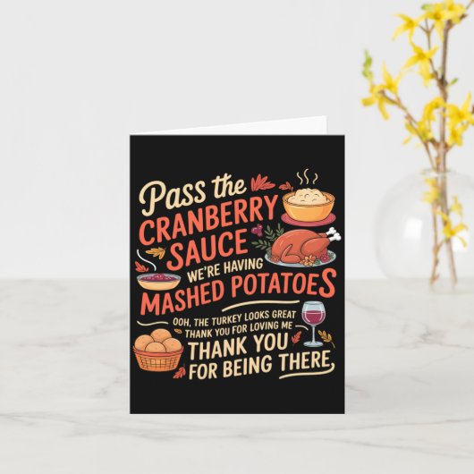 P The Cranberry Sauce Funny Thanksgiving Long Slee カード (黄色い花)