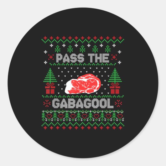 P The Gabagool Tacky Ugly Christmas Sweater For Me ラウンドシール (正面)