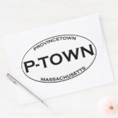 P-TOWN – マサチューセッツ州の州都 楕円形シール (封筒)