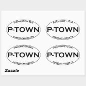 P-TOWN – マサチューセッツ州の州都 楕円形シール (シート)