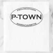 P-TOWN – マサチューセッツ州の州都 楕円形シール (バッグ)