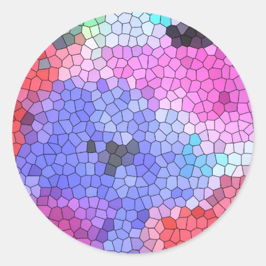 © P Wherrellステンドグラスのモザイクのアネモーンの絹 ラウンドシール (正面)