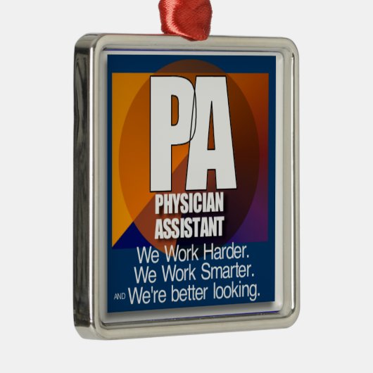 PAのモットー私達はより頭が切れるなオーナメントのクリスマスをより懸命に働かせます メタルオーナメント (右)