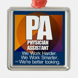 PAのモットー私達はより頭が切れるなオーナメントのクリスマスをより懸命に働かせます メタルオーナメント