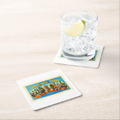 PAのヴィンテージ旅行記念品ペンシルバニア州 スクエアペーパーコースター (インサイチュ)