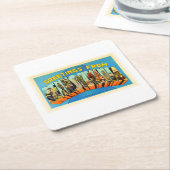 PAのヴィンテージ旅行記念品ペンシルバニア州 スクエアペーパーコースター (アングル)