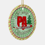 PAの医者の補助メリークリスマス セラミックオーナメント (右)