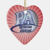 PAの青いロゴの医者の助手 セラミックオーナメント (右)