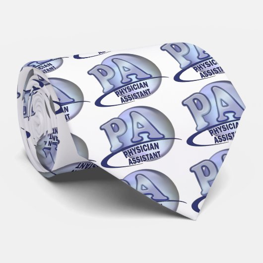 PAの青いロゴの医者の助手 ネクタイ (ロール)