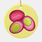 PAオランダ食品漬け懸命ゆで赤ビート卵 セラミックオーナメント (裏面)