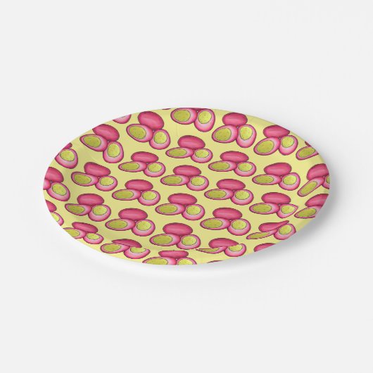 PAオランダ食品漬け懸命ゆで赤ビート卵 ペーパープレート (アングル)