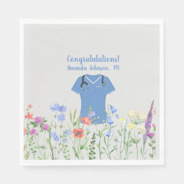 PAパーソナライズされた医師アシスタントの青いスクラブ スタンダードランチョンナプキン