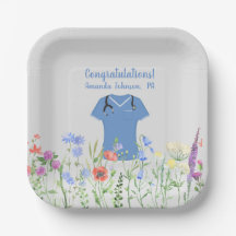 PAパーソナライズされた医師アシスタントの青いスクラブ