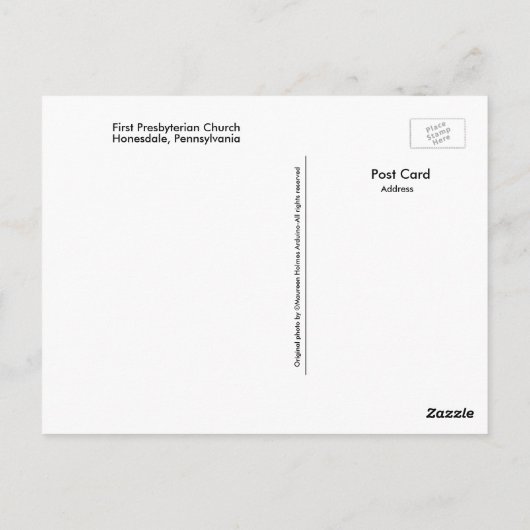 PAポストカードファースト長老教会ホーンズデール ポストカード (裏面)