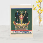 Paランカスター郡のヴィンテージ旅行ポスター カード (黄色い花)