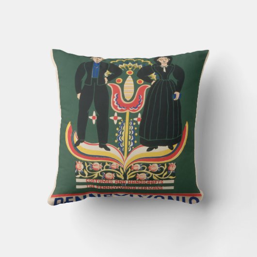 Paランカスター郡のヴィンテージ旅行ポスター クッション (裏面)