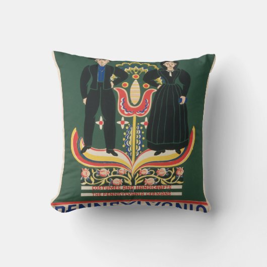 Paランカスター郡のヴィンテージ旅行ポスター クッション (正面)