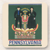 Paランカスター郡のヴィンテージ旅行ポスター コースター (正面)