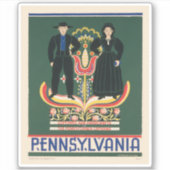 Paランカスター郡のヴィンテージ旅行ポスター シール (正面)