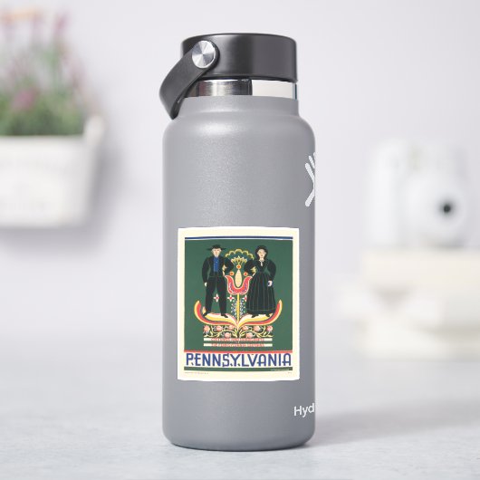 Paランカスター郡のヴィンテージ旅行ポスター シール (HydroFlask)