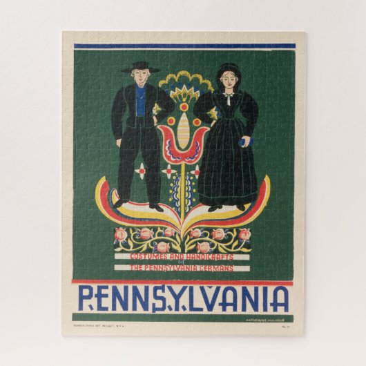 Paランカスター郡のヴィンテージ旅行ポスター ジグソーパズル (縦)