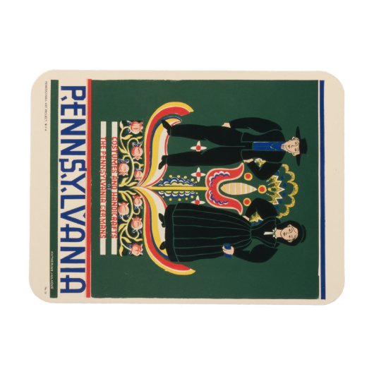 Paランカスター郡のヴィンテージ旅行ポスター マグネット (横)