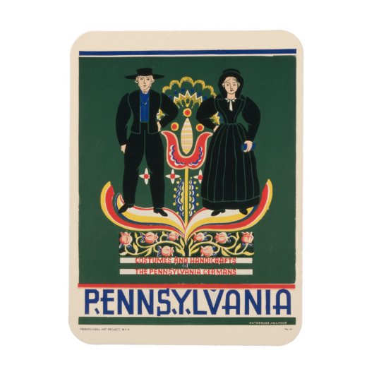 Paランカスター郡のヴィンテージ旅行ポスター マグネット (縦)