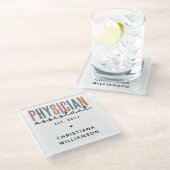 PA医パーソナライズされた師補助卒業 ガラスコースター (アングル)