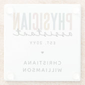 PA医パーソナライズされた師補助卒業 ガラスコースター (裏面)