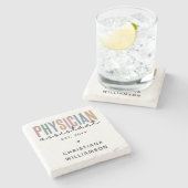 PA医パーソナライズされた師補助卒業 ストーンコースター (横)