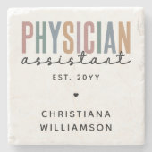 PA医パーソナライズされた師補助卒業 ストーンコースター (正面)