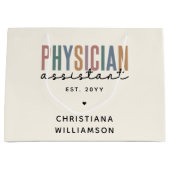 PA医パーソナライズされた師補助卒業 ラージペーパーバッグ (正面)