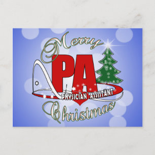PA医師アシスタントメリークリスマス シーズンポストカード
