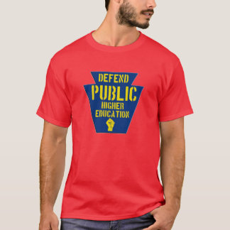 PA暗いTの公共の高等教育を守って下さい Tシャツ
