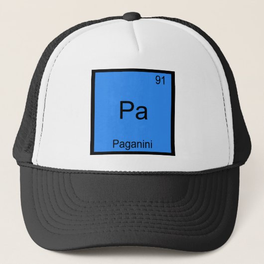 Pa - パガニーニ おもしろ化学元素シンボルTシャツ キャップ (正面)