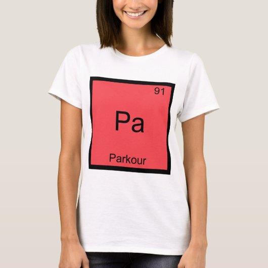 Pa - パルクール おもしろ 化学 元素記号 Tシャツ (正面)
