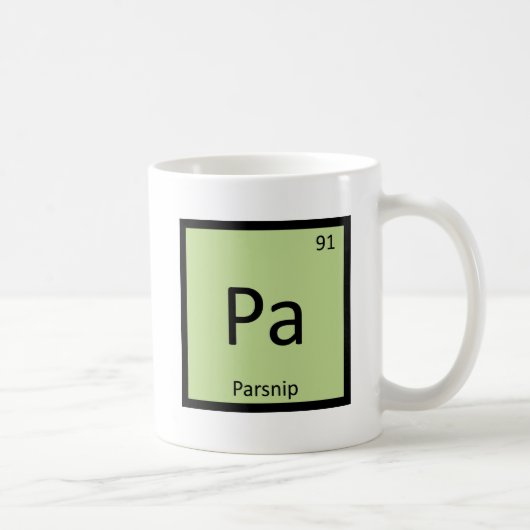 Pa - パースニップの野菜化学周期表 コーヒーマグカップ (右)