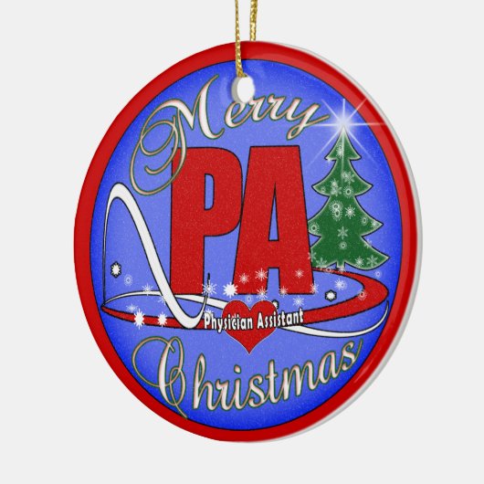 PA -医者の補助メリークリスマスのオーナメント セラミックオーナメント (左)