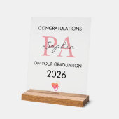 PA 卒業おめでとう 2026年卒 名前入り アクリルサイン (傾斜)