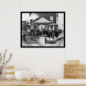 PA 1863のハノーバージャンクションでの鉄道列車の群衆 ポスター (キッチン)