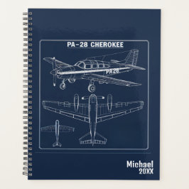 PA-28 チェロキー飛行機設計図 ブルー 航空 プランナー手帳