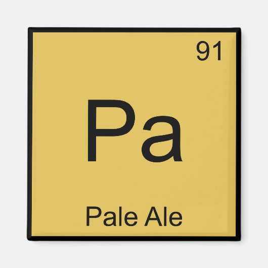 Pa - Ale Chemistry Element淡い色のシンボルビアティー マグネット (正面)