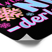 Pa In A Winter Onederland Bday Girl Sweet Snowflak ポスター (角)