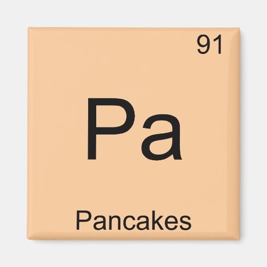 Pa - Pancakes Chemistry Elementおもしろいシンボルティー マグネット (正面)