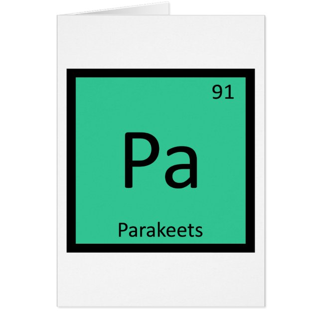 Pa - Parakeets化学周期表記号 (正面)