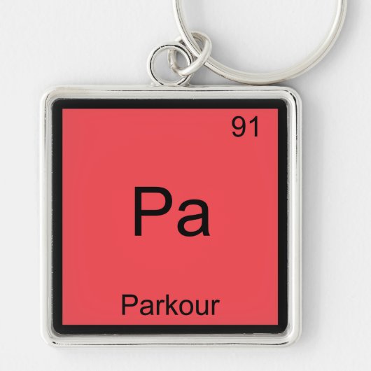 Pa - Parkour化学素おもしろい子シンボルティー キーホルダー (正面)
