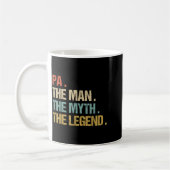 Pa The Man Myth Legend Shirt Funny Father Dad Chri コーヒーマグカップ (左)