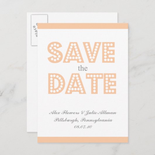 {paagaki}ピーチインスパイアヴィンテージ保存日 案内ポストカード (正面/裏面)