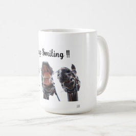 Paarden in de mond gekeken. 3 paarden lachend. コーヒーマグカップ