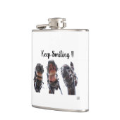 Paarden in de mond gekeken. 3 paarden lachend. フラスク (左)